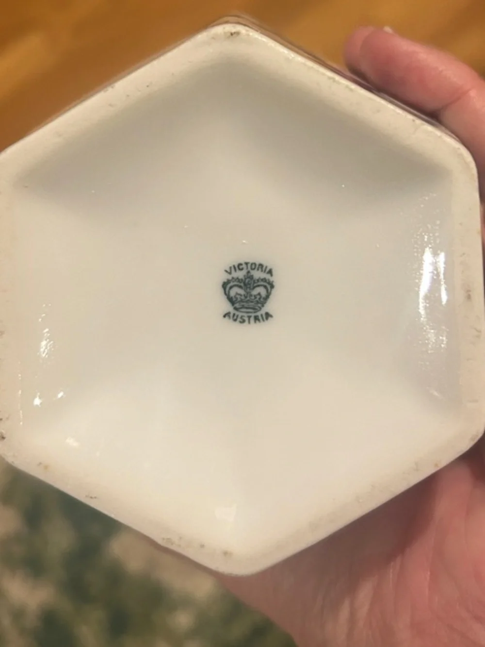 White Porcelain Vase/ ginger jar with Blue and Green Bird Motif.